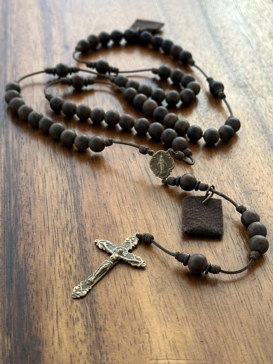 3-in-1 Sacramental Necklace- Roary, Miraculous Medal, Scapular