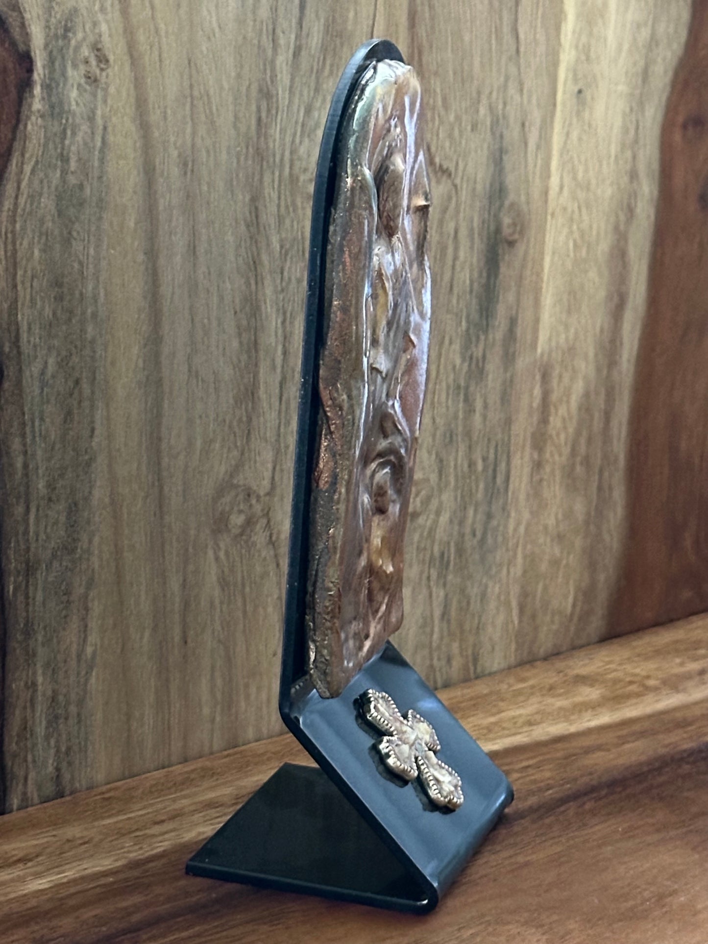 Resurrected Christ Icon with Authentic Calvary Stone