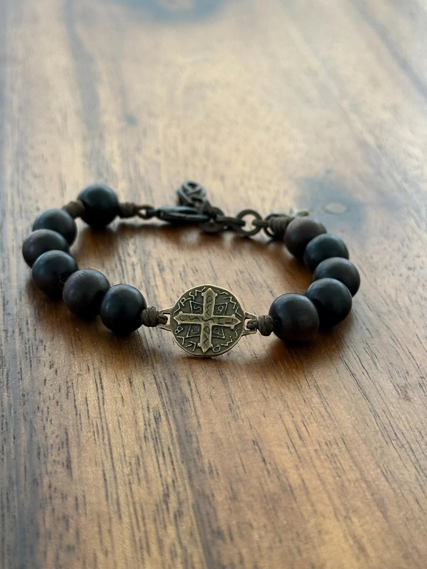 Benedictine Shield Rosary Bracelet, Benedictine Blessing, Reversible Bracelet