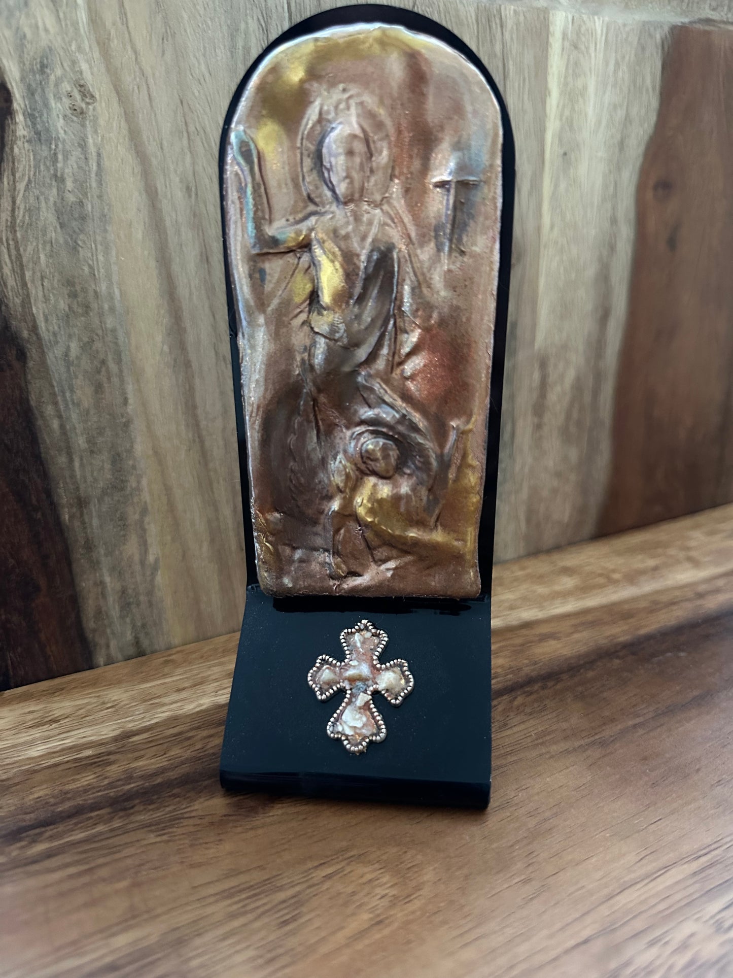 Resurrected Christ Icon with Authentic Calvary Stone