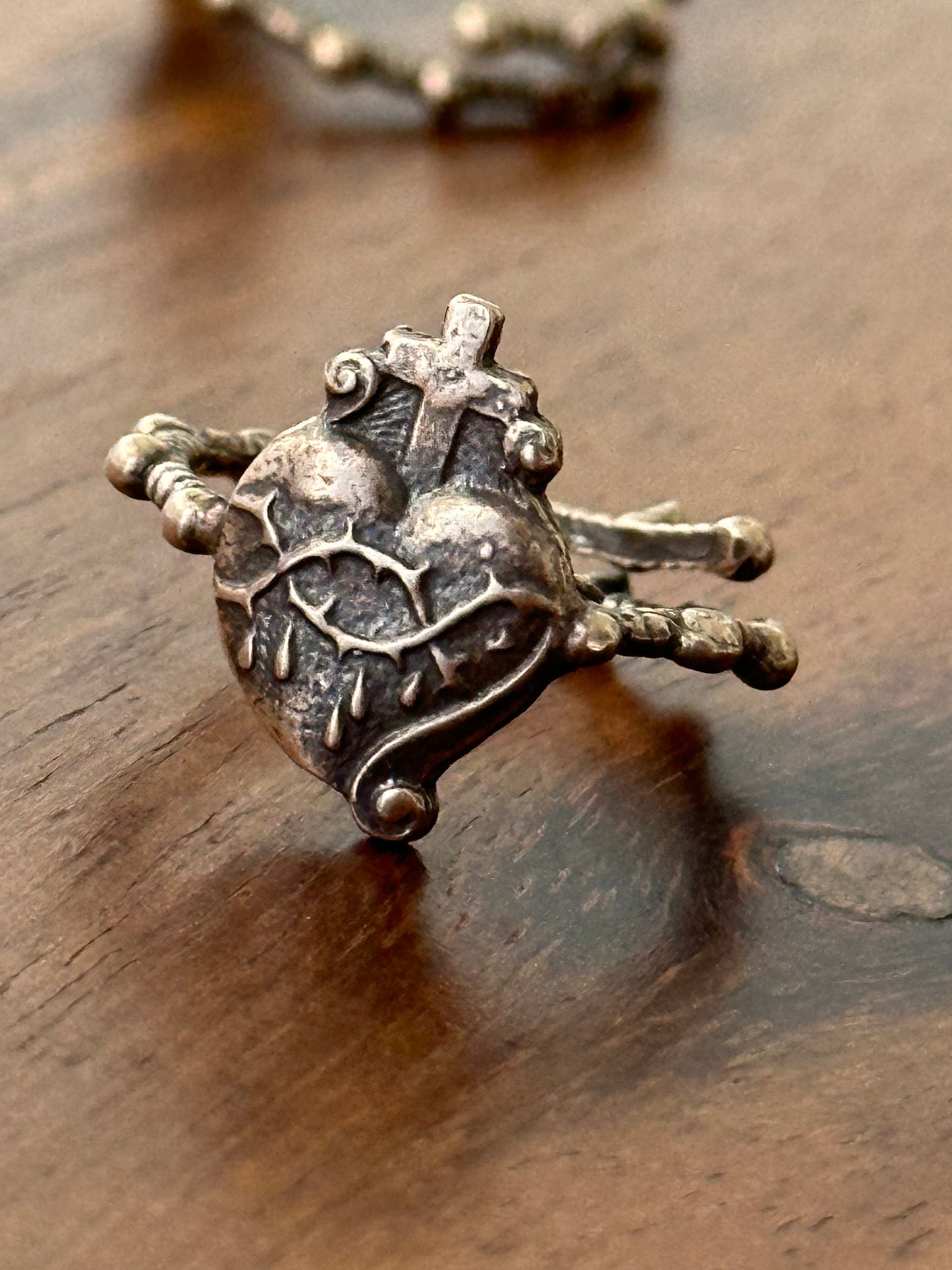 Sold Bronze Sacred Heart Rosary Ring