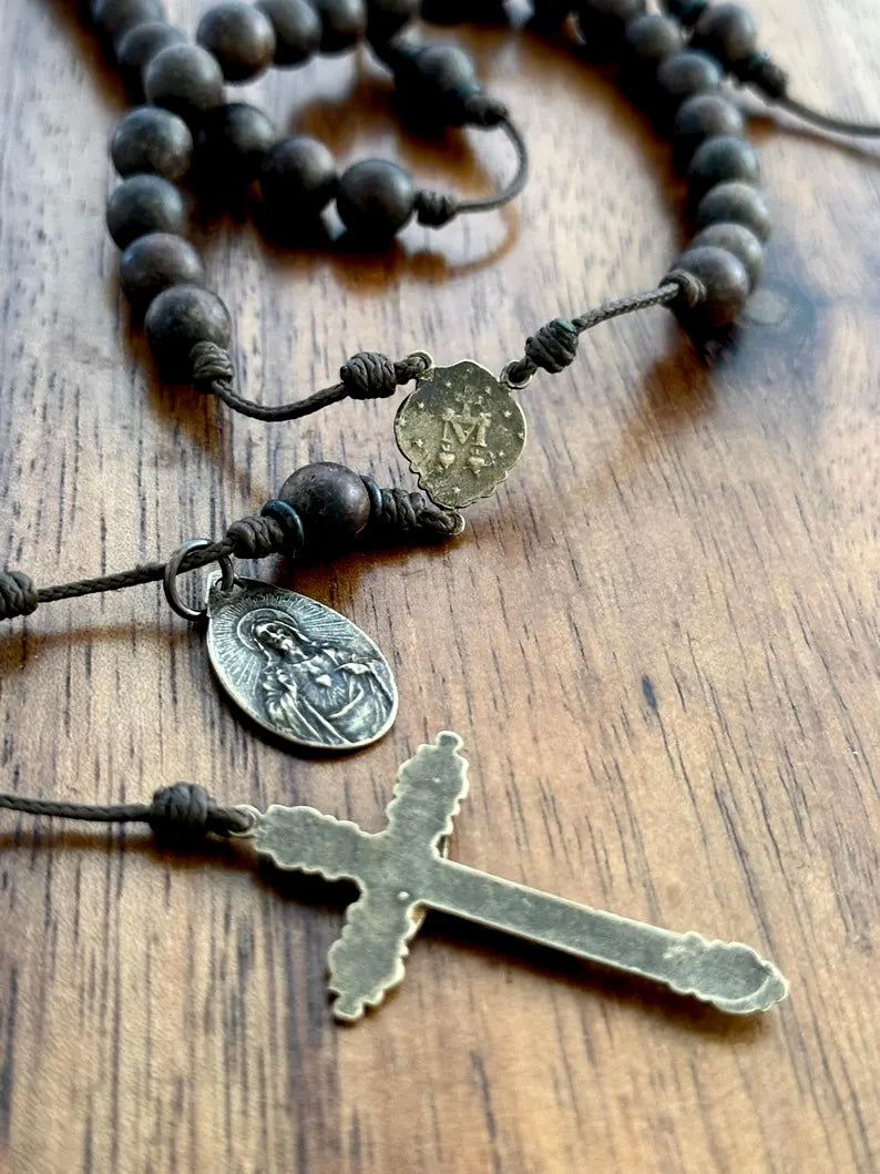 3-in-1 Sacramental Necklace- Roary, Miraculous Medal, Scapular