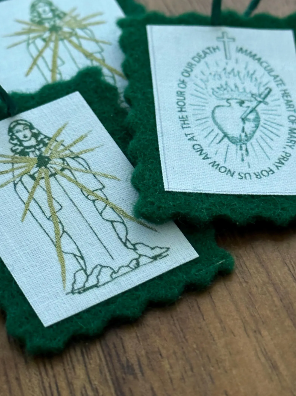 Conversion Scapular, Green Scapular, Ailment Scapular, Wool Scapular