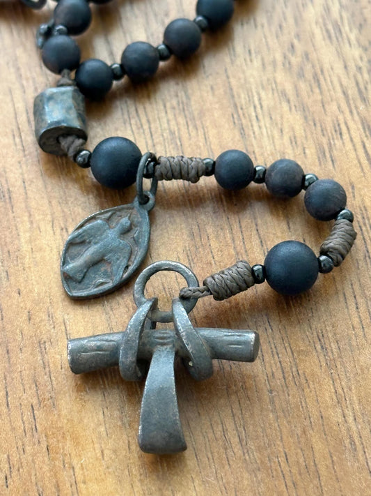 Wearable Rustic Tau Rosary