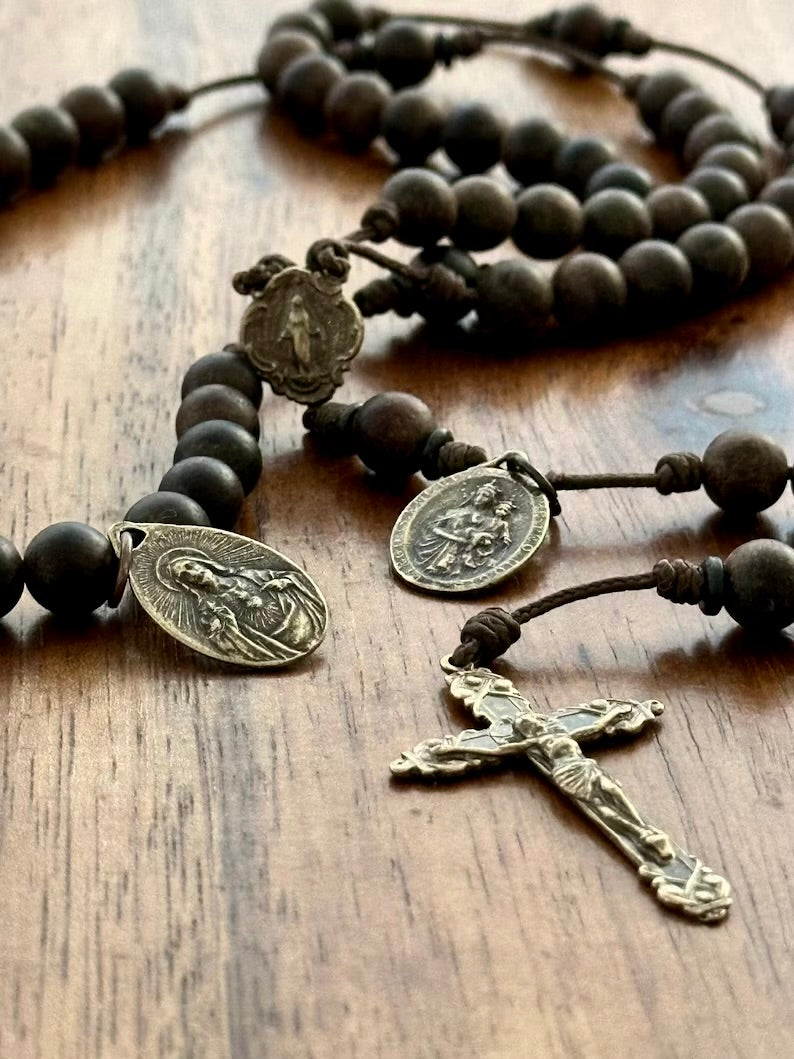 3-in-1 Sacramental Necklace- Roary, Miraculous Medal, Scapular