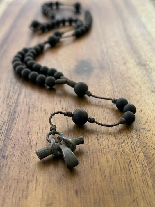 Wearable Rustic Tau Rosary, Medium