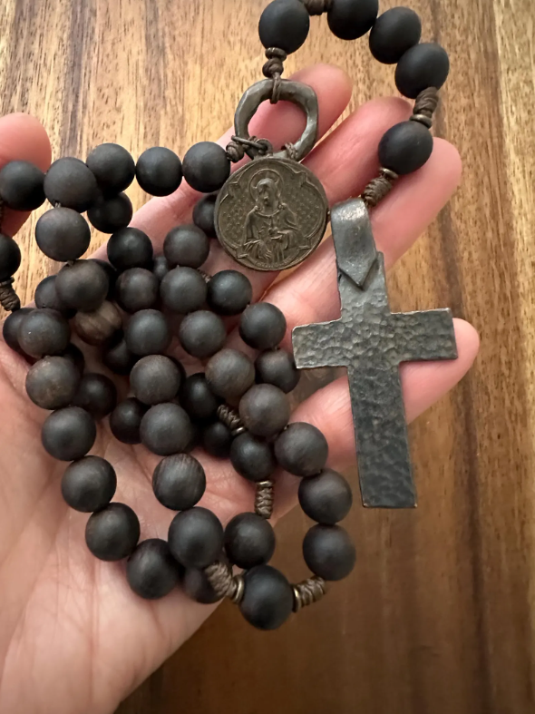 NEW! Jesus and Mary Rosary, Large, Non-Wearable, Monk-Feel